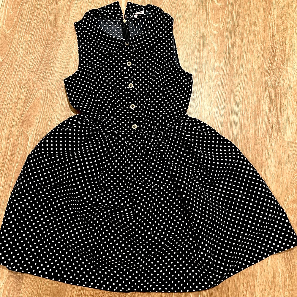 Juicy Couture Navy Blue Polka Dot Dress A Line